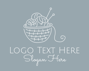 Stitching - Knitting Needle Yarn logo design