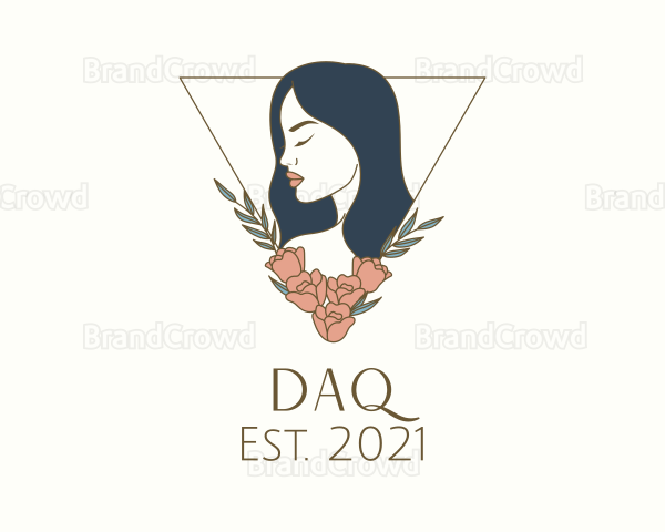 Lady Beautician Floral Logo