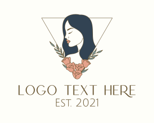 Aesthetic - Lady Beautician Floral logo design