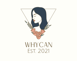 Woman - Lady Beautician Floral logo design