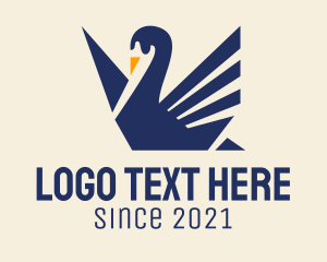 Blue Swan - Swan Duck Bird logo design