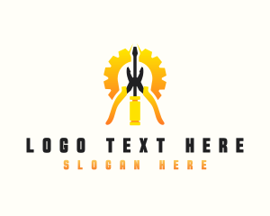 Tradesman - Pliers Screwdriver Cog logo design