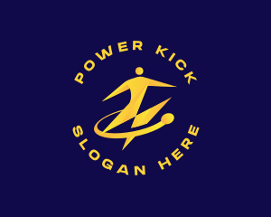 Kick - Football Soccer Lightning logo design