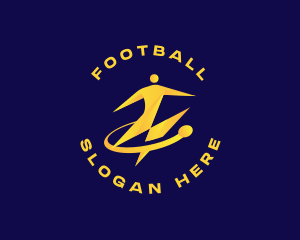 Football Soccer Lightning logo design