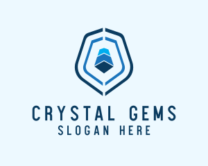 Gemstone Defense Shield logo design