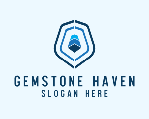 Gemstone Defense Shield logo design