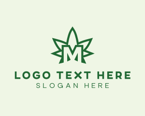 Herb - Marijuana Letter M logo design