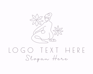 Buttocks - Floral Wellness Woman logo design