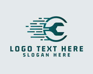 Fast - Green Wrench Tool logo design