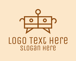 Wooden - Brown Cabinet Wardrobe logo design