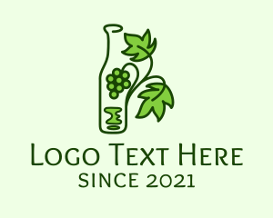 Vine - Grape Bottle Vine logo design