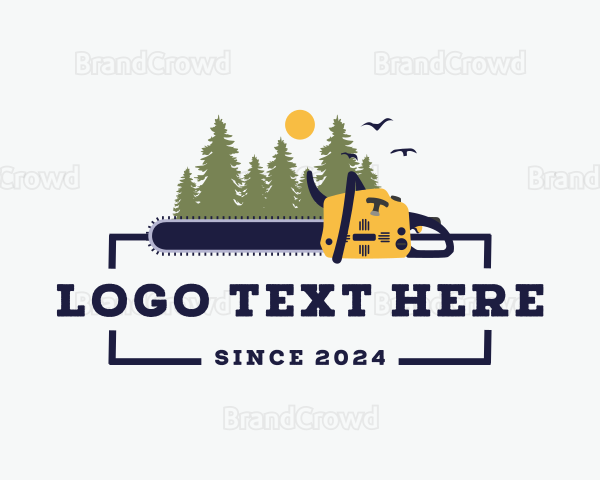 Chainsaw Forest Tree Cutter Logo