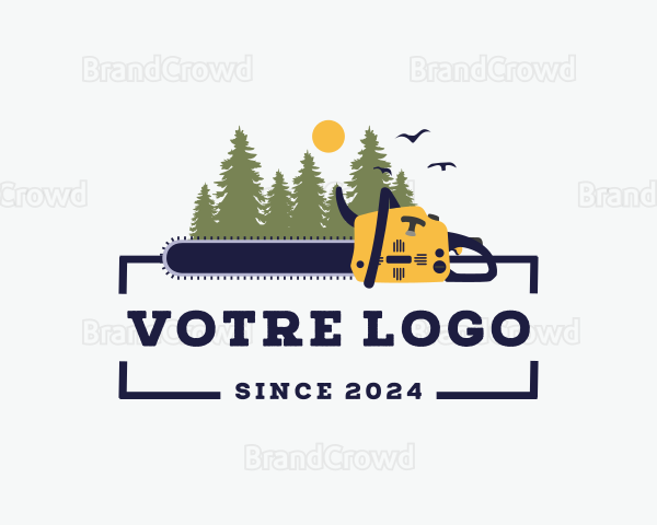 Chainsaw Forest Tree Cutter Logo