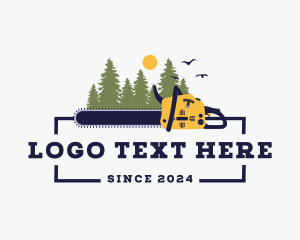 Saw - Chainsaw Forest Tree Cutter logo design
