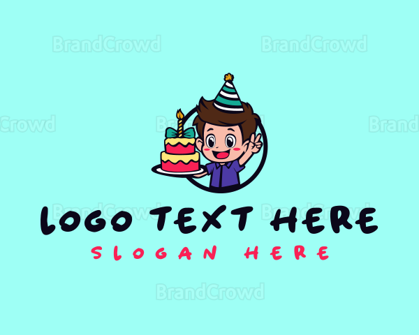 Cake Boy Birthday Logo