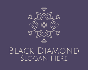 Diamond Lotus Outline logo design