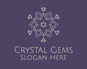 Diamond Lotus Outline logo design