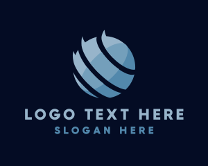 Modern - Blue Globe Stripe logo design