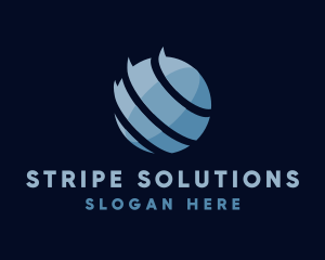 Blue Globe Stripe logo design