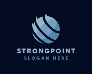 Sphere - Blue Globe Stripe logo design