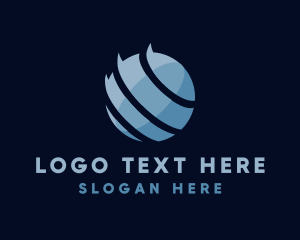 Financial - Blue Globe Stripe logo design