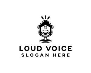 Podcast Record Microphone logo design