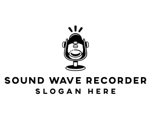 Podcast Record Microphone logo design