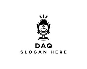 Dj - Podcast Record Microphone logo design