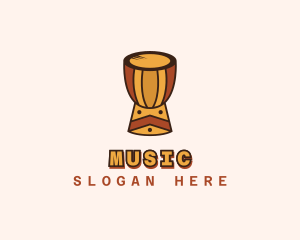Cultural - Native Music Djembe logo design