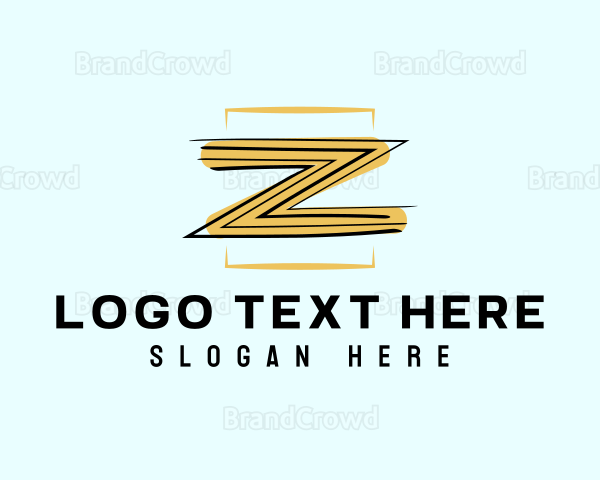 Letter Z Paint Brushstroke Logo