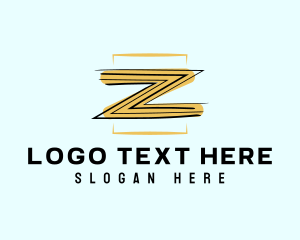 Zig Zag - Letter Z Paint Brushstroke logo design