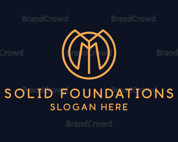 Gold Luxury Letter M Logo