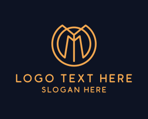 Banking - Gold Luxury Letter M logo design