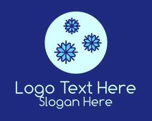 Ice Winter Snowflakes Logo