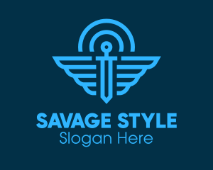 Blue Winged Sword logo design