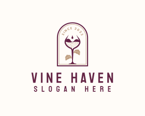 Winery Wine Glass logo design