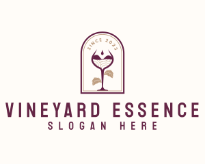 Winery Wine Glass logo design