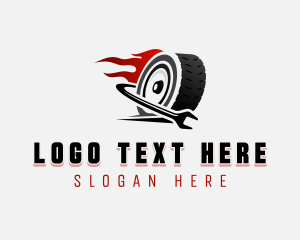 Flaming - Wrench Tire Automotive logo design