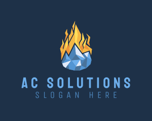 Ac - Ice Fire Element logo design