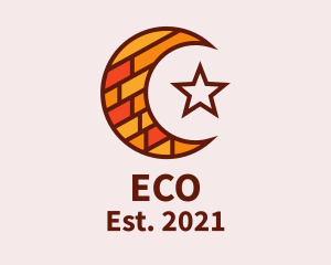 Islamic - Moon Star Bricks logo design