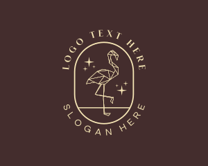 Geometric Flamingo Bird Logo