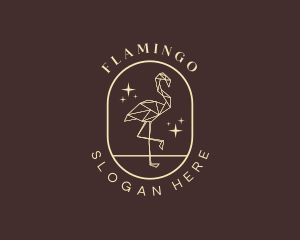 Geometric Flamingo Bird logo design