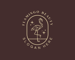 Geometric Flamingo Bird logo design