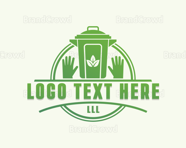 Gloves Leaf Trash Bin Logo