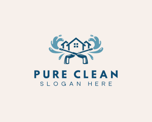 House Pressure Washing Cleaning logo design