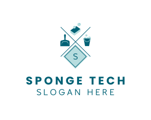 Sponge - Dustpan Sponge Bucket Cleaner logo design
