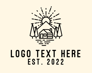 Hotel - Mountain Cabin Sunrise logo design