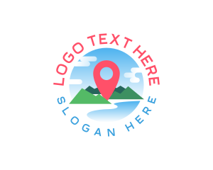 Navigation App - Travel Location Pin logo design