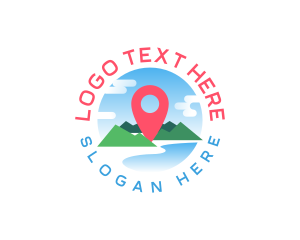 Route - Travel Location Pin logo design