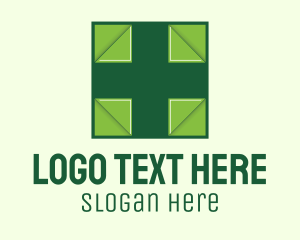 Auscultation - Green Medical Cross logo design